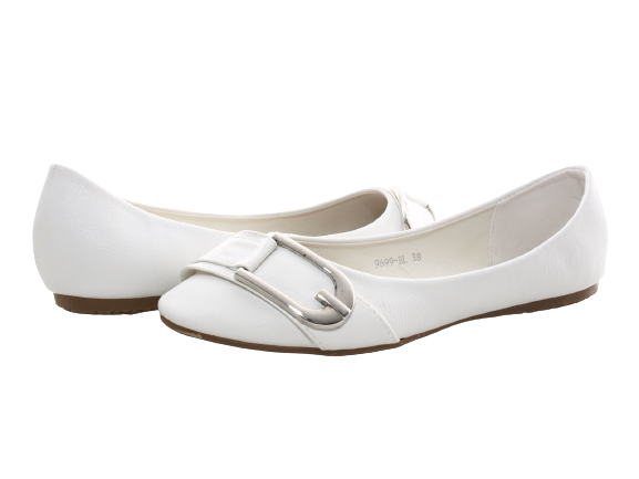 Ballerines mocassins à enfiler pour femmes, chaussures basses, décontractées, blanc # 9699