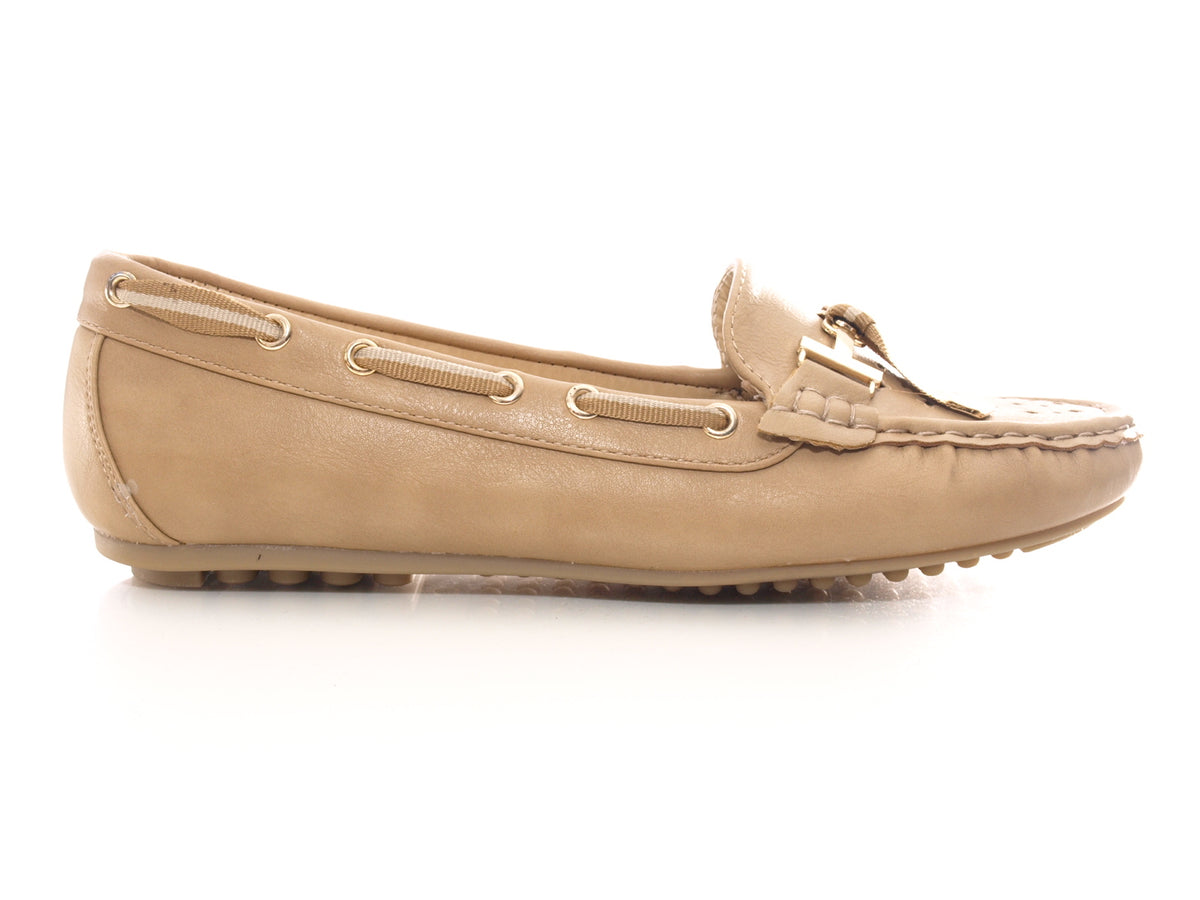 Mocassins ballerines sans lacets pour femme, chaussures plates décontractées kaki # 570