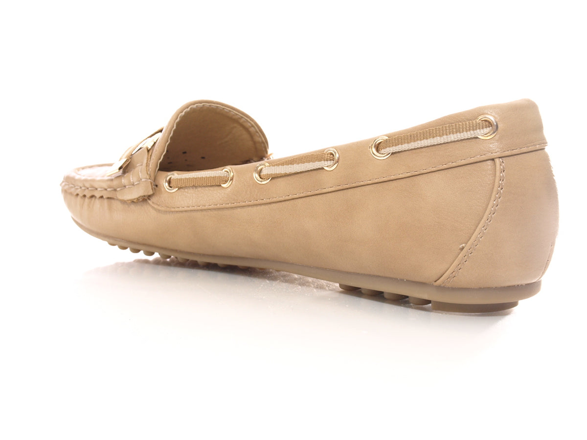 Mocassins ballerines sans lacets pour femme, chaussures plates décontractées kaki # 570