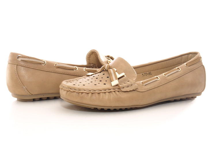 Mocassins ballerines sans lacets pour femme, chaussures plates décontractées kaki # 570