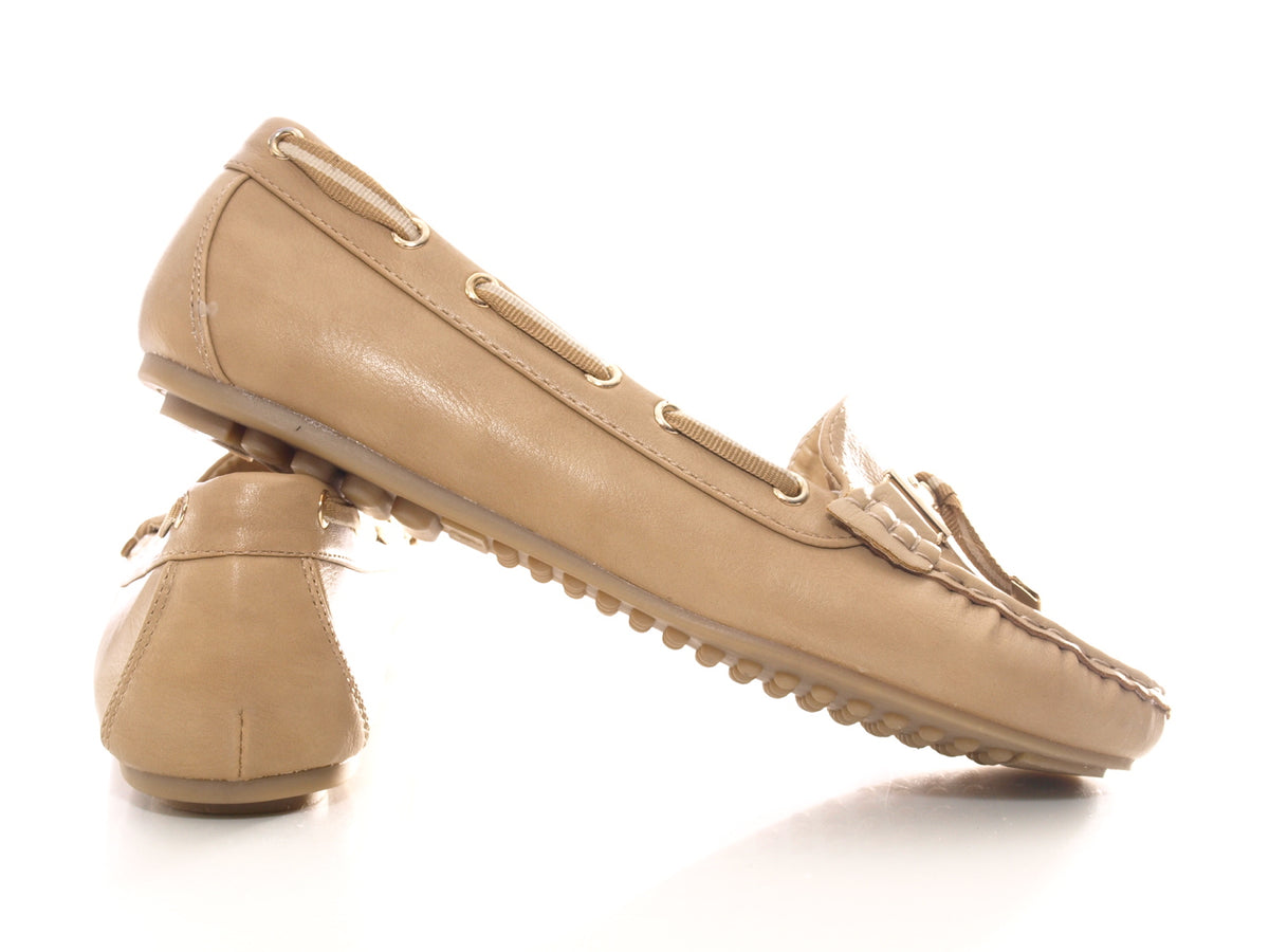 Mocassins ballerines sans lacets pour femme, chaussures plates décontractées kaki # 570