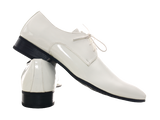 Herren Business Designer Halbschuhe Anzug Schnürr Schuhe Abendschuhe Lack Optik White # 8S788