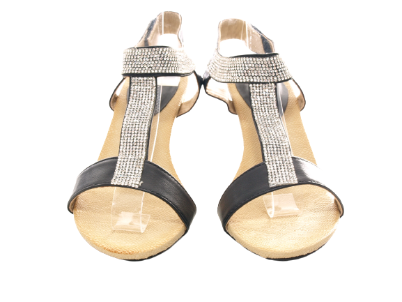 Sandales compensées à plateforme pour femme style spartiate Noir # 006