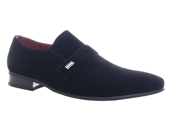 Chaussures de ville homme business designer, chaussures de costume, chaussures de soirée, aspect velours noir # 287-62