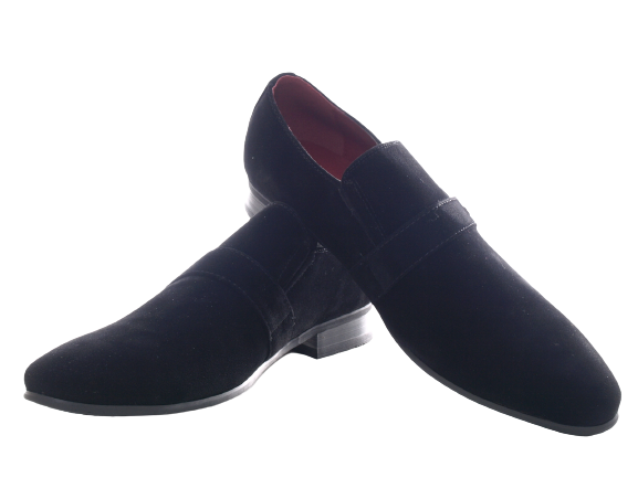 Chaussures de ville homme business designer, chaussures de costume, chaussures de soirée, aspect velours noir # 287-62