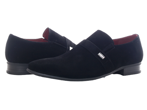 Chaussures de ville homme business designer, chaussures de costume, chaussures de soirée, aspect velours noir # 287-62