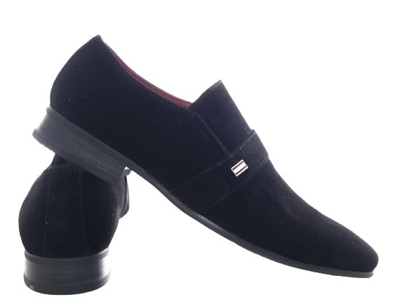 Chaussures de ville homme business designer, chaussures de costume, chaussures de soirée, aspect velours noir # 287-62