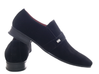 Herren Business Designer Halbschuhe Anzug Schuhe Abendschuhe Velour Optik Black # 287-62