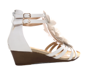 Damen Keilabsatz Wedges Plateau Sandalen Sandaletten Keilabsatz Römer White # 88-1