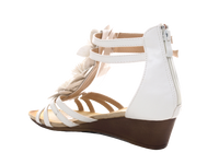 Damen Keilabsatz Wedges Plateau Sandalen Sandaletten Keilabsatz Römer White # 88-1