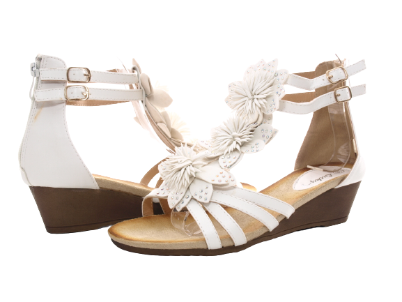 Sandales compensées à plateforme pour femme style spartiate blanc # 88-1
