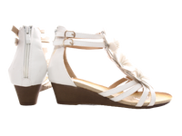 Damen Keilabsatz Wedges Plateau Sandalen Sandaletten Keilabsatz Römer White # 88-1