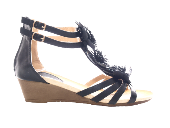Women's wedge sandals summer shoes sandals black # 88-1