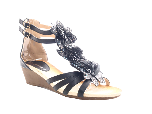 Women's wedge sandals summer shoes sandals black # 88-1
