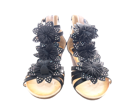 Women's wedge sandals summer shoes sandals black # 88-1