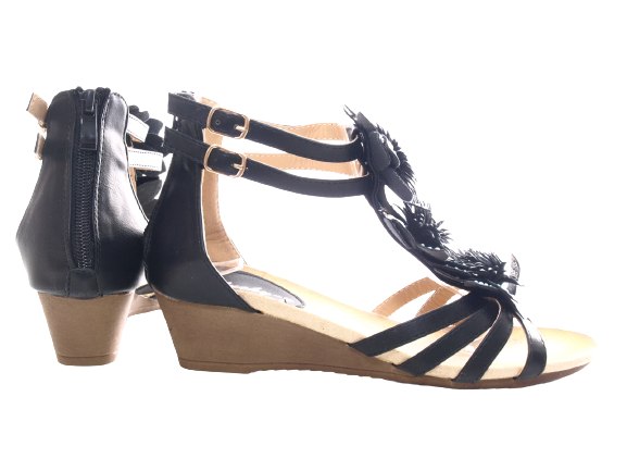 Women's wedge sandals summer shoes sandals black # 88-1