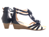 Damen Keilabsatz Sandalen Sommerschuhe Sandaletten Black # 88-1