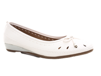 Damen Slipper Keilabsatz Ballerina Loafer Mokassins Slip On Flats Freizeit White # 135