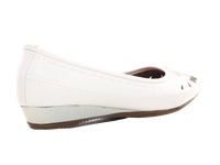 Damen Slipper Keilabsatz Ballerina Loafer Mokassins Slip On Flats Freizeit White # 135