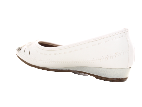 Ballerines compensées pour femme, mocassins slip-on, chaussures plates décontractées, blanc # 135