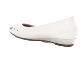 Damen Slipper Keilabsatz Ballerina Loafer Mokassins Slip On Flats Freizeit White # 135