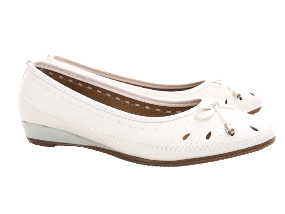 Ballerines compensées pour femme, mocassins slip-on, chaussures plates décontractées, blanc # 135