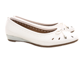 Damen Slipper Keilabsatz Ballerina Loafer Mokassins Slip On Flats Freizeit White # 135