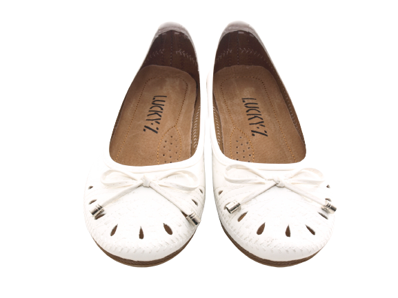 Ballerines compensées pour femme, mocassins slip-on, chaussures plates décontractées, blanc # 135