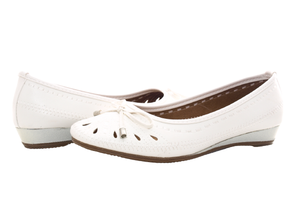 Ballerines compensées pour femme, mocassins slip-on, chaussures plates décontractées, blanc # 135