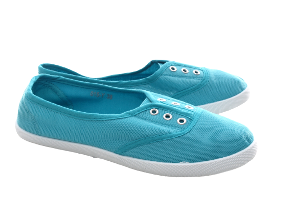 Ballerines mocassins à enfiler pour femme, chaussures plates décontractées bleu # 015