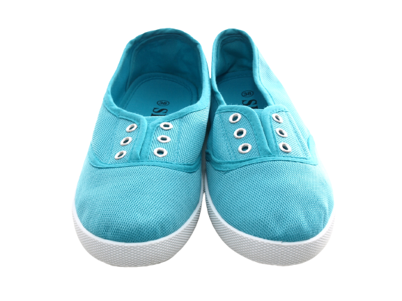 Ballerines mocassins à enfiler pour femme, chaussures plates décontractées bleu # 015