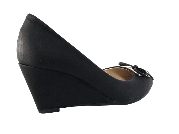 Damen Keilabsatz Pumps Wedges Black # 9391