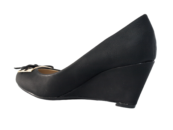 Damen Keilabsatz Pumps Wedges Black # 9391