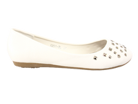 Damen Slipper Halbschuhe Ballerina Loafer Mokassins Slip On Flats Freizeit White # 6291