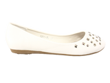 Damen Slipper Halbschuhe Ballerina Loafer Mokassins Slip On Flats Freizeit White # 6291