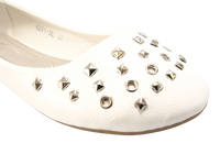 Damen Slipper Halbschuhe Ballerina Loafer Mokassins Slip On Flats Freizeit White # 6291