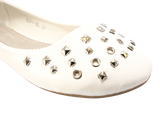 Damen Slipper Halbschuhe Ballerina Loafer Mokassins Slip On Flats Freizeit White # 6291