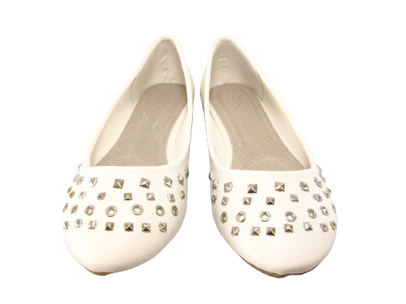 Ballerines mocassins sans lacets pour femmes, chaussures plates décontractées, blanc # 6291