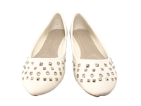 Damen Slipper Halbschuhe Ballerina Loafer Mokassins Slip On Flats Freizeit White # 6291