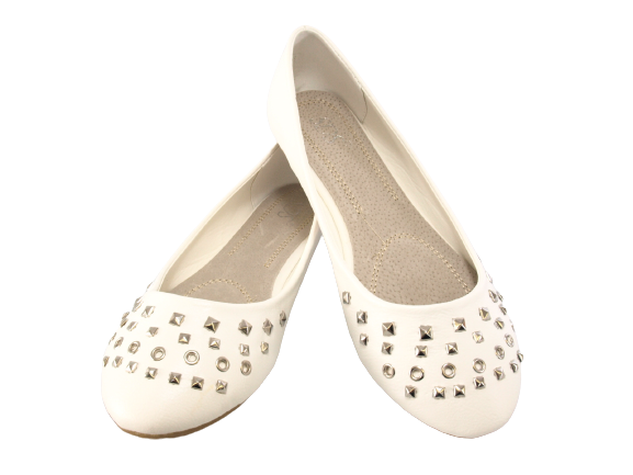 Ballerines mocassins sans lacets pour femmes, chaussures plates décontractées, blanc # 6291