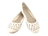 Damen Slipper Halbschuhe Ballerina Loafer Mokassins Slip On Flats Freizeit White # 6291