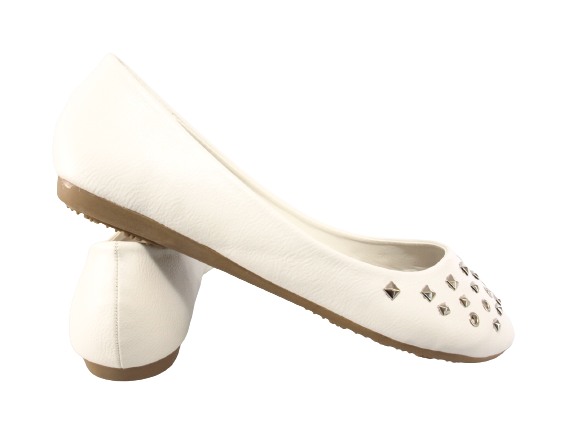 Ballerines mocassins sans lacets pour femmes, chaussures plates décontractées, blanc # 6291