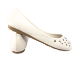 Damen Slipper Halbschuhe Ballerina Loafer Mokassins Slip On Flats Freizeit White # 6291