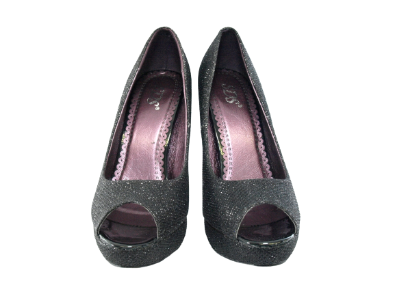Escarpins à talons hauts peep toe pour femme chaussures de soirée noir # 6771