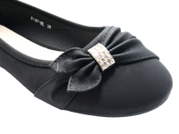 Damen Slipper Halbschuhe Ballerina Loafer Mokassins Slip On Flats Freizeit Black # 8187