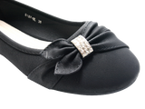 Damen Slipper Halbschuhe Ballerina Loafer Mokassins Slip On Flats Freizeit Black # 8187