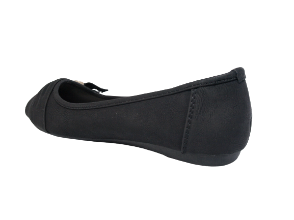 Ballerines mocassins à enfiler pour femme, chaussures basses décontractées, noir # 8187