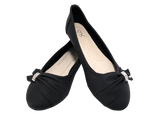 Damen Slipper Halbschuhe Ballerina Loafer Mokassins Slip On Flats Freizeit Black # 8187