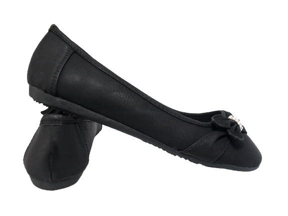 Ballerines mocassins à enfiler pour femme, chaussures basses décontractées, noir # 8187