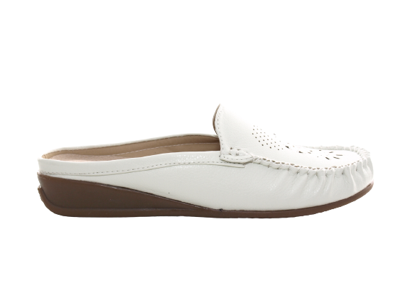 Ballerines mocassins à enfiler pour femme, chaussures plates décontractées, blanc # 701